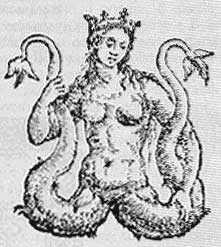 Incisione cinquecentesca raffigurante una Sirena