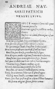 Pagina dell'edizione torrentiniana (1552) dei <em>Quinque illustrium poetarum</em>