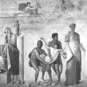 affresco pompeiano raffigurante Il sacrificio di Ifigenia