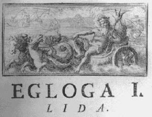 Vignetta incisa della prima pagina dell'edizione napoletana del 1726 delle Poesie del Rota